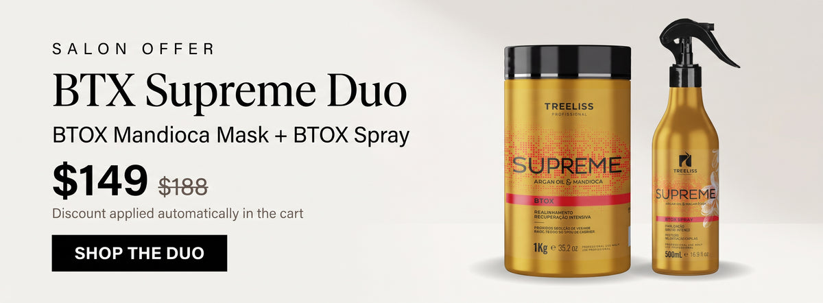 Mandioca Supreme Duo offer: Tree Liss BTOX Mandioca Mask + BTOX Spray Supreme for $149