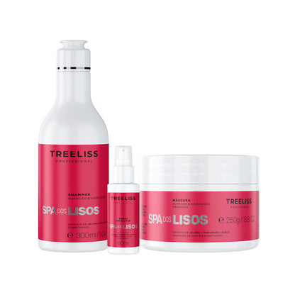 Tree Liss Spa dos Lisos Home Care Kit — Shampoo 10.1oz, Mask 8.8oz & Aminomix Finishing Spray 2oz