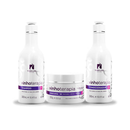 Tree Liss Vinhoterapia Home Care Kit — Shampoo 10.1oz, Mask 8.8oz & Conditioner 10.1oz